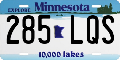 MN license plate 285LQS