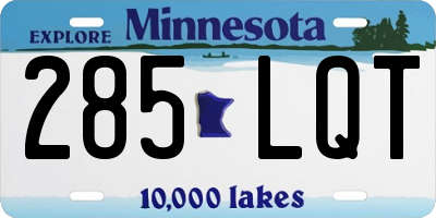 MN license plate 285LQT
