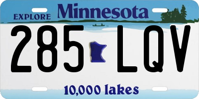 MN license plate 285LQV