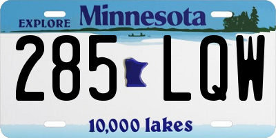 MN license plate 285LQW