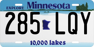 MN license plate 285LQY