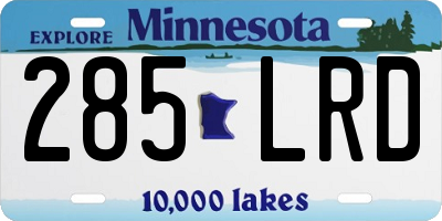 MN license plate 285LRD