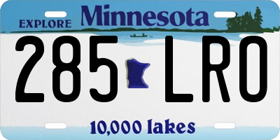 MN license plate 285LRO