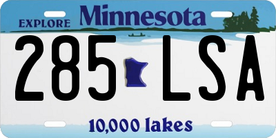 MN license plate 285LSA