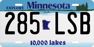 MN license plate 285LSB