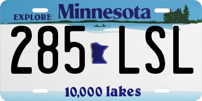 MN license plate 285LSL