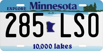 MN license plate 285LSO