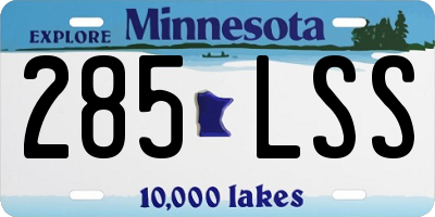 MN license plate 285LSS