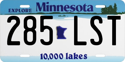 MN license plate 285LST