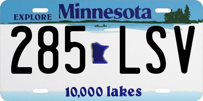 MN license plate 285LSV