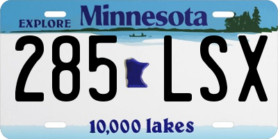 MN license plate 285LSX