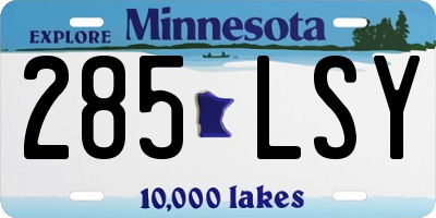 MN license plate 285LSY