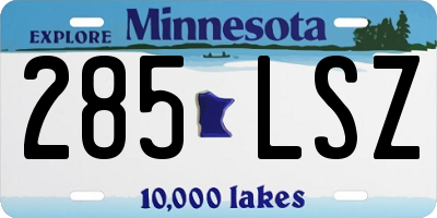 MN license plate 285LSZ
