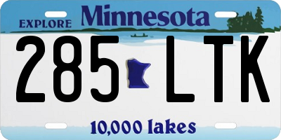 MN license plate 285LTK