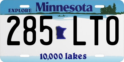 MN license plate 285LTO