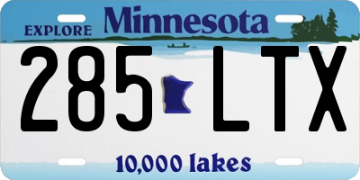 MN license plate 285LTX