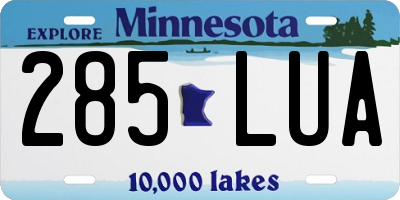 MN license plate 285LUA