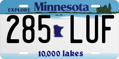 MN license plate 285LUF