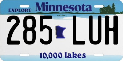 MN license plate 285LUH