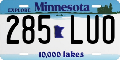 MN license plate 285LUO