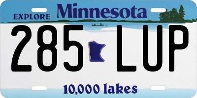 MN license plate 285LUP