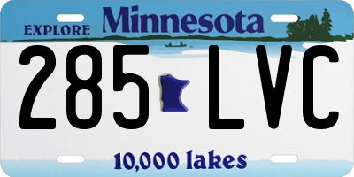MN license plate 285LVC