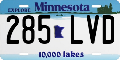 MN license plate 285LVD