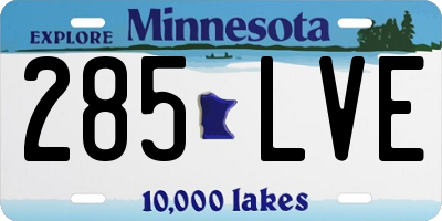 MN license plate 285LVE