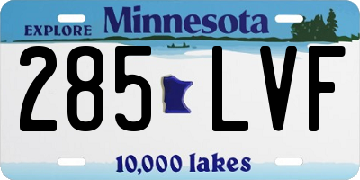 MN license plate 285LVF