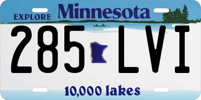 MN license plate 285LVI