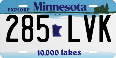 MN license plate 285LVK