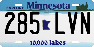 MN license plate 285LVN