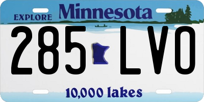 MN license plate 285LVO