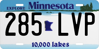 MN license plate 285LVP