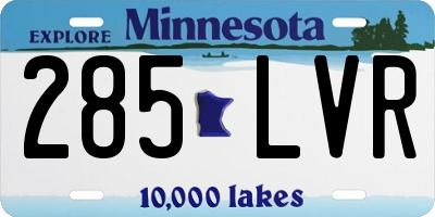 MN license plate 285LVR