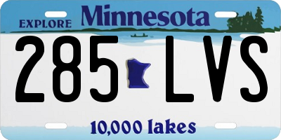 MN license plate 285LVS