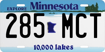 MN license plate 285MCT