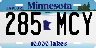 MN license plate 285MCY