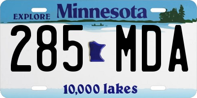 MN license plate 285MDA