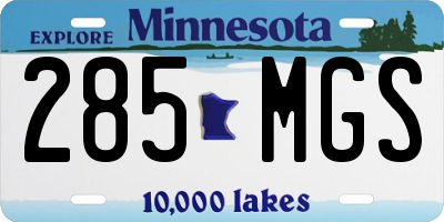 MN license plate 285MGS