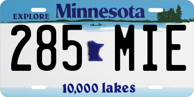 MN license plate 285MIE