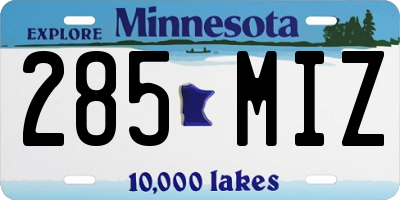 MN license plate 285MIZ