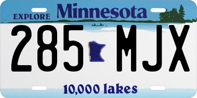 MN license plate 285MJX