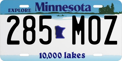 MN license plate 285MOZ