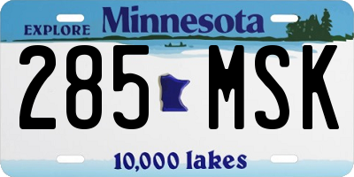 MN license plate 285MSK