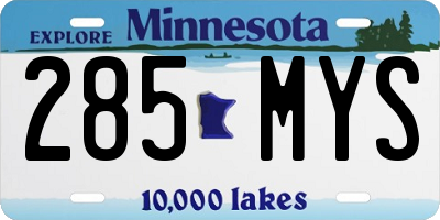 MN license plate 285MYS