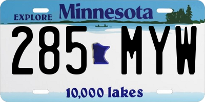 MN license plate 285MYW