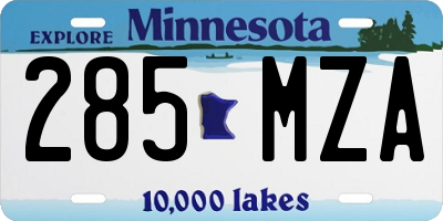 MN license plate 285MZA