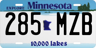 MN license plate 285MZB