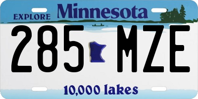 MN license plate 285MZE